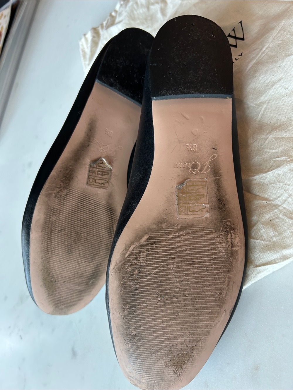 J. Crew Black Leather Round-Toe Ballet Flats with Bow - Picture 3 of 7